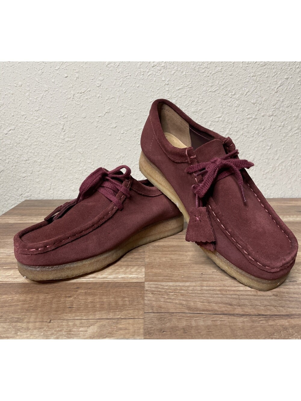Clarks Wallabee Moccasins Loafers Women's Shoes Size 8 Deep Red